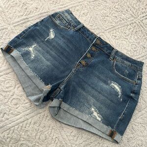 Southern Tide Blue Distressed Jean Shorts